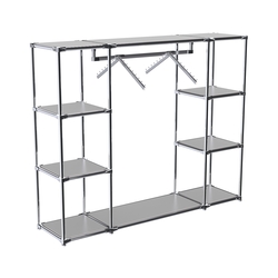 Хромированный стенд-вешало TD-47 №1-3 Хром с полками ДСП 16мм, Серый