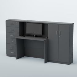 Ресепшен с тумбами и выдвижными ящиками ВЕГА №2, Темно-Серый