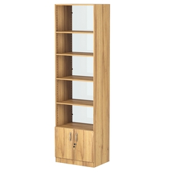 Стеллаж из ДСП с 4-мя полками 400x600 мм серии LEVEL-4 №7-1 (З/C - СТЕКЛО), Дуб Золотистый