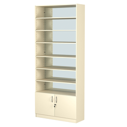 Стеллаж из ДСП с 6-ю полками 300x900 мм серии LEVEL-6 №12-2 (З/C - ЗЕРКАЛО), Крем Вайс