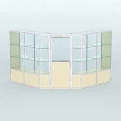 Павильон из профиля угловой №7б (9 кв.м), Крем Вайс