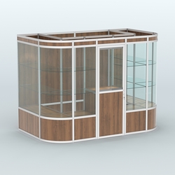 Павильон из профиля пристенный №8а (4,05 кв. м), Орех