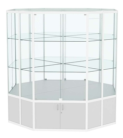 Витрина из профиля островная восьмигранная №2, Серый