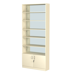 Стеллаж из ДСП с 5-ю полками 250x900 мм серии LEVEL-5 №11-2 (З/C - ЗЕРКАЛО), Крем Вайс