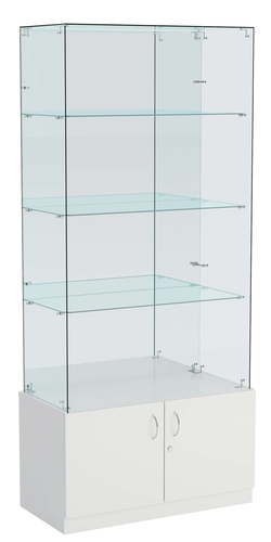 Витрина ИСТРА №107 прямоугольная (З/C - зеркало), без дверей, Серый