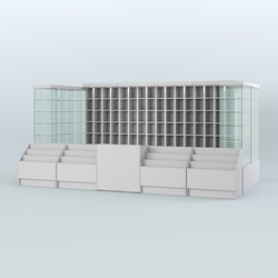 Павильон с прилавками-горка для продажи чая и кофе №4, Серый
