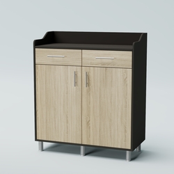 Стойка официанта "Бармен" №6-Н на ножках, Черный + Дуб Сонома