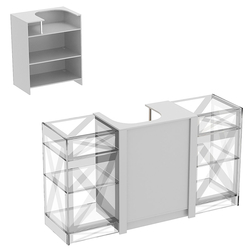 Прилавок из ДСП Модерн №1 под кассу центральный, Серый