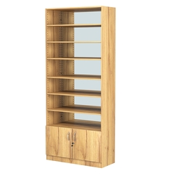 Стеллаж из ДСП с 6-ю полками 400x900 мм серии LEVEL-6 №14-2 (З/C - ЗЕРКАЛО), Дуб Золотистый