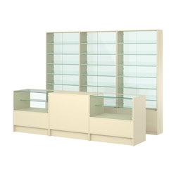 Комплект витрин с наклонными полками SL-6 №12-1 и прилавков ЭК-3, Крем Вайс