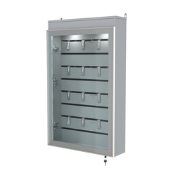 Витрина настенная №2-2Б с эконом панелью и верхней подсветкой серии Collecto, Серый