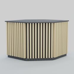 Ресепшен - стол угловой серии ВЕРТИКАЛЬ №10, Темно-серый + Крем Вайс