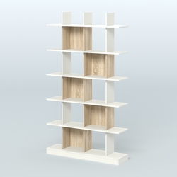 Торговый стеллаж Лофт №4 с ячейками, Белый + Дуб Сонома