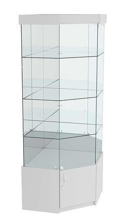 Витрина "Истра" угловая №14 (задние стенки - зеркало), Серый