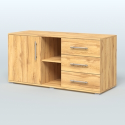 Тумба сервисная Фламинго, цвет антрацит + акация, Дуб Золотистый