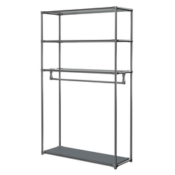 Хромированное вешало БАШНЯ №6-1 с полками стекло 6мм (прозрачное), Темно-Серый