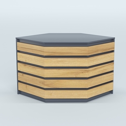 Стол-ресепшен серии ПРАЙМ №3А угловой, Темно-серый и Дуб Золотистый