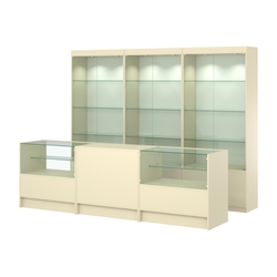 Комплект витрин ЭК-01 и прилавков ЭК-3, Крем Вайс