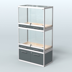 Витрина малая для продажи средних млекопитающих в зоомагазин серии КУНЬИ-02, Темно-Серый