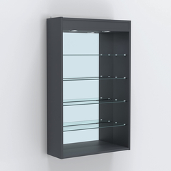 Витрина настенная №202-4Г высокая зеркальная с подсветкой, Антрацит