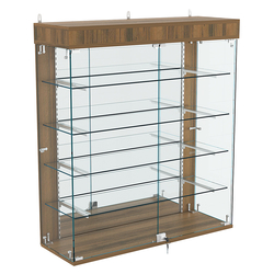 Витрина настенная НЕО №4А-3 с четырьмя полками и зеркалом , Орех