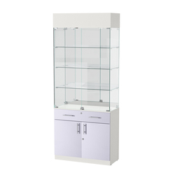 Витрина ювелирная "Диаманд" №13, ЛДСП белый + МДФ сирень