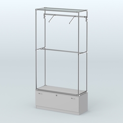 Торговая система ХРОМ без ДСП 1200 мм №4-1 с тумбой Т-11 и поручнями, Серый