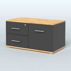 Тумба Динен №1 приставная широкая, Черный и Дуб Золотистый U1148