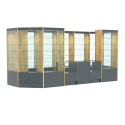 Павильон №14 из ДСП, Темно-серый и Дуб Золотистый