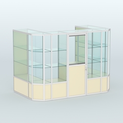 Павильон из профиля пристенный №6б (4,05 кв. м), Крем Вайс