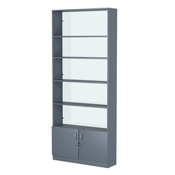 Стеллаж из ДСП с 4-мя полками 250x900 мм серии LEVEL-4 №11-1 (З/C - СТЕКЛО), Темно-Серый