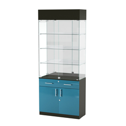 Витрина ювелирная "Диаманд" №13, ЛДСП черный + МДФ бриз