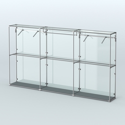 Торговая система ХРОМ (задняя стенка - стекло) 3600 мм с поручнями №3, Темно-Серый