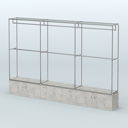 Торговая система ХРОМ без ДСП 3600 мм №1 с тумбами Т-11, Т-21 и поручнями, Метрополитан Грей