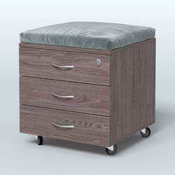 Тумба подкатная Платинум Персонал, цвет белый премиум, Ясень Анкор темный