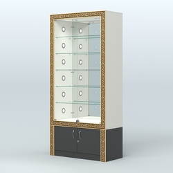 Витрина центральная с декором №ВБА-503С, Белый и Черный