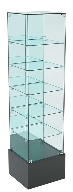 Витрина ИСТРА №512 стаканчик (задняя стенка - зеркало), Черный