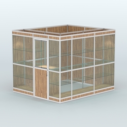 Павильон из профиля угловой №4в (5,5 кв.м), Дуб Канзас коричневый