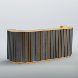 Ресепшен со скошенными углами серии ПРИЛИВ №6, Дуб Золотистый и Темно-Серый