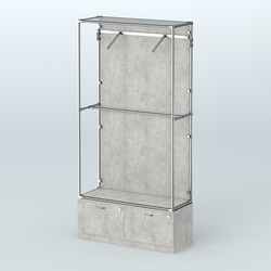 Торговая система ХРОМ (задняя стенка - ДСП) 1200 мм №4-3 с тумбой Т-15 и поручнями, Метрополитан Грей