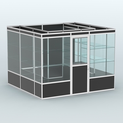 Павильон из профиля пристенный №9а (6,75 кв. м), Черный