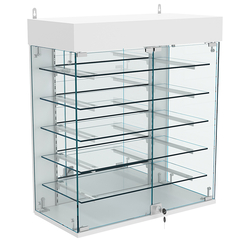 Витрина настенная НЕО №1А-4 с пятью полками и зеркалом, Серый