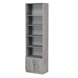 Стеллаж из ДСП с 4-мя полками 350x600 мм серии LEVEL-4 №6 (З/C - ДВП), Бетон Чикаго светло-серый F186 ST9