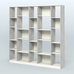 Стеллаж из ДСП серии ЛОФТ №17-1, Метрополитан Грей + Белый