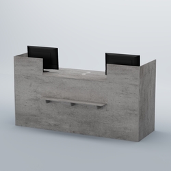 Ресепшен Атлант классический с полкой №2, Бетон Чикаго светло-серый F186 ST9