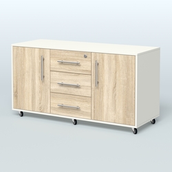 Тумба приставная Брента, цвет белый, Белый + Дуб Сонома