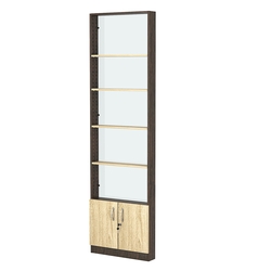 Стеллаж из ДСП с 4-мя полками 100x600 мм серии LEVEL-4 №1-1 (З/C - СТЕКЛО), Дуб Венге + Дуб Сонома