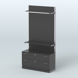 Система ЭЛЕГАНТ №5 с ДСП и тумбой T12 (1200 мм), Черный