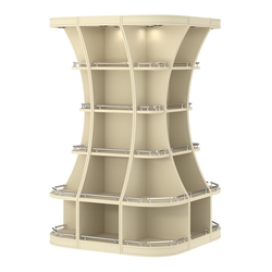 Островной высокий стеллаж ГАРАНТ №7-О с ограничителями, Крем Вайс