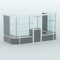 Павильон из профиля пристенный №11б (5,50 кв. м), Темно-Серый